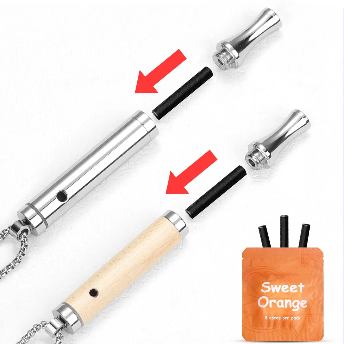 ASTOFLI Pomelo Orange Lemon Flavored Breathing Necklace for Quitting Smoking | 1 Unit - view 3