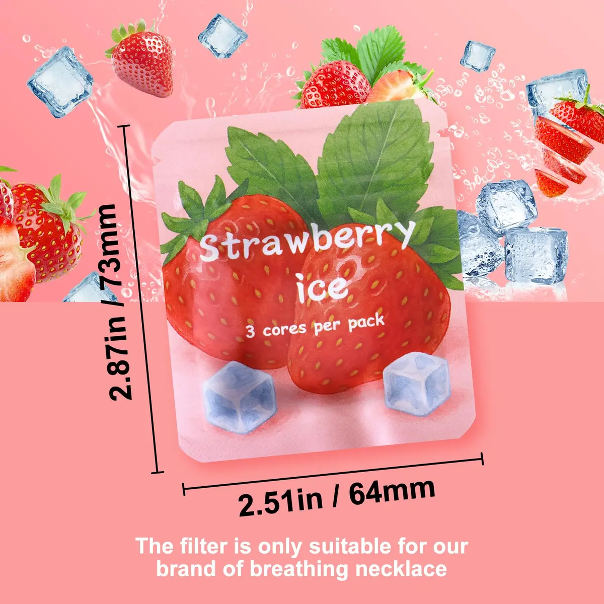 ASTOFLI Ice Fruits Flavoured Breathing Necklace with Resistance Filter & 3 Flavors | 24 inch (61 cm) Stainless Steel - view 5