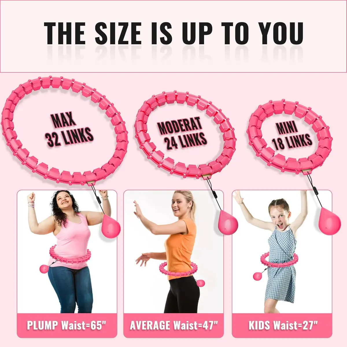 Gkyet Quiet Hula Circle Hoops,65 inch 32 Knots Plus Size Hula Infinity Fitness Detachable Hoops | Suitable for Beginners - view 7