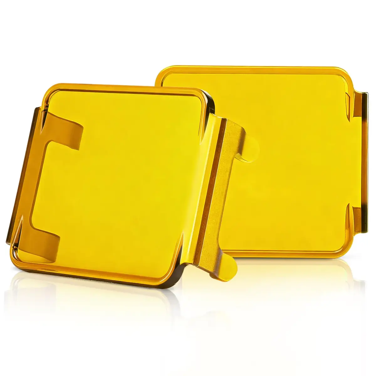 SWATOW INDUSTRIES Yellow 3 Inch LED Light Bar Covers (2-Pack) | Protects Pod Lights in Fog & Rain - main product image
