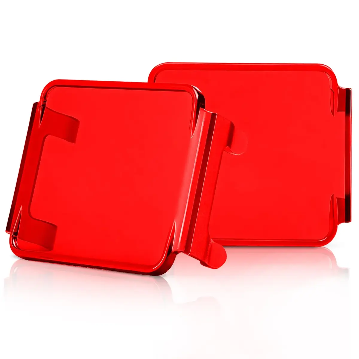 SWATOW INDUSTRIES Red 3 Inch LED Pod Covers Pair | Warning Light Safety Signal Covers - main product image