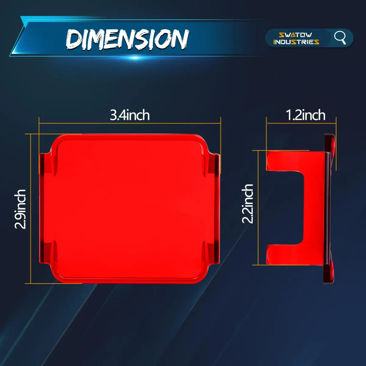 SWATOW INDUSTRIES Red 3 Inch LED Pod Covers Pair | Warning Light Safety Signal Covers - view 5