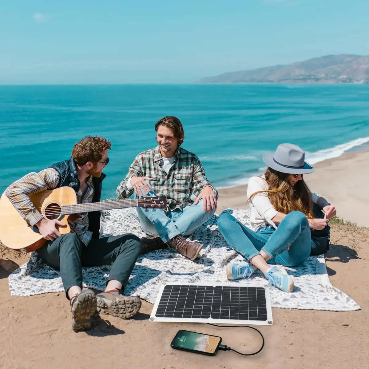 Soshine 15W 5V Solar Panel 2.0 Flexible Waterproof USB C Solar Charger 42.49cm (16.73in) | High-Efficiency Monocrystalline Output - view 6
