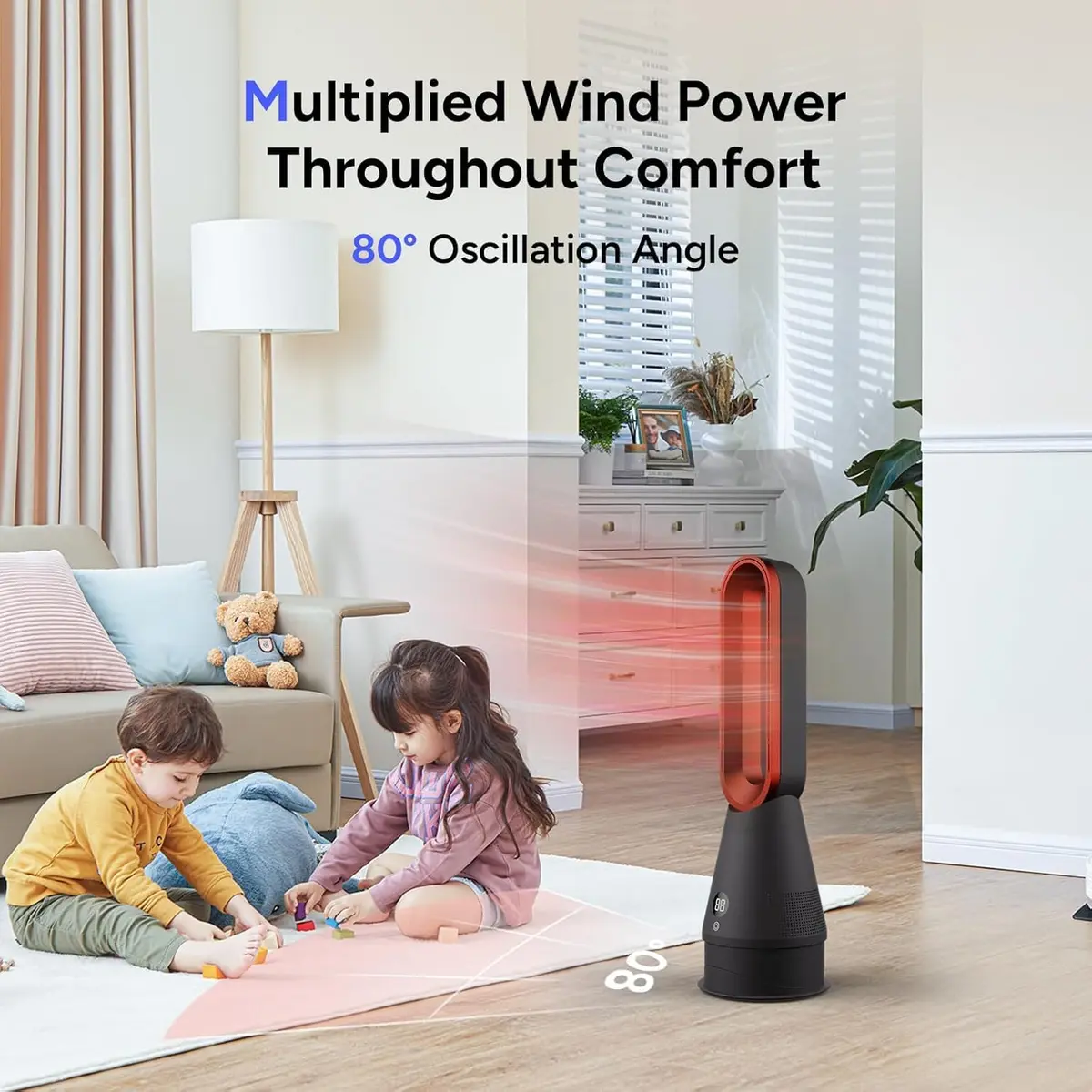 Faryuan Bladeless Fan, 25 Inch | Heating & Cooling & Filter Combo Tower Fan 80° Oscillating - view 6