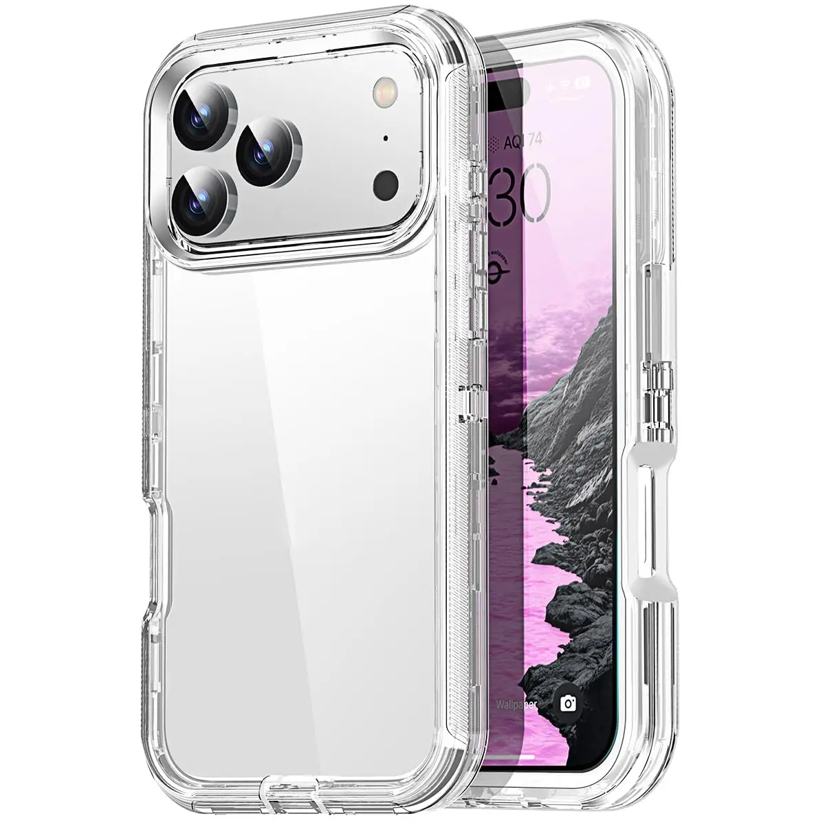 AICase for iPhone 17 Pro Max Case Clear 3 in 1 Heavy Duty Drop Protection 6.3" | Rugged Shockproof Full Body - main product image