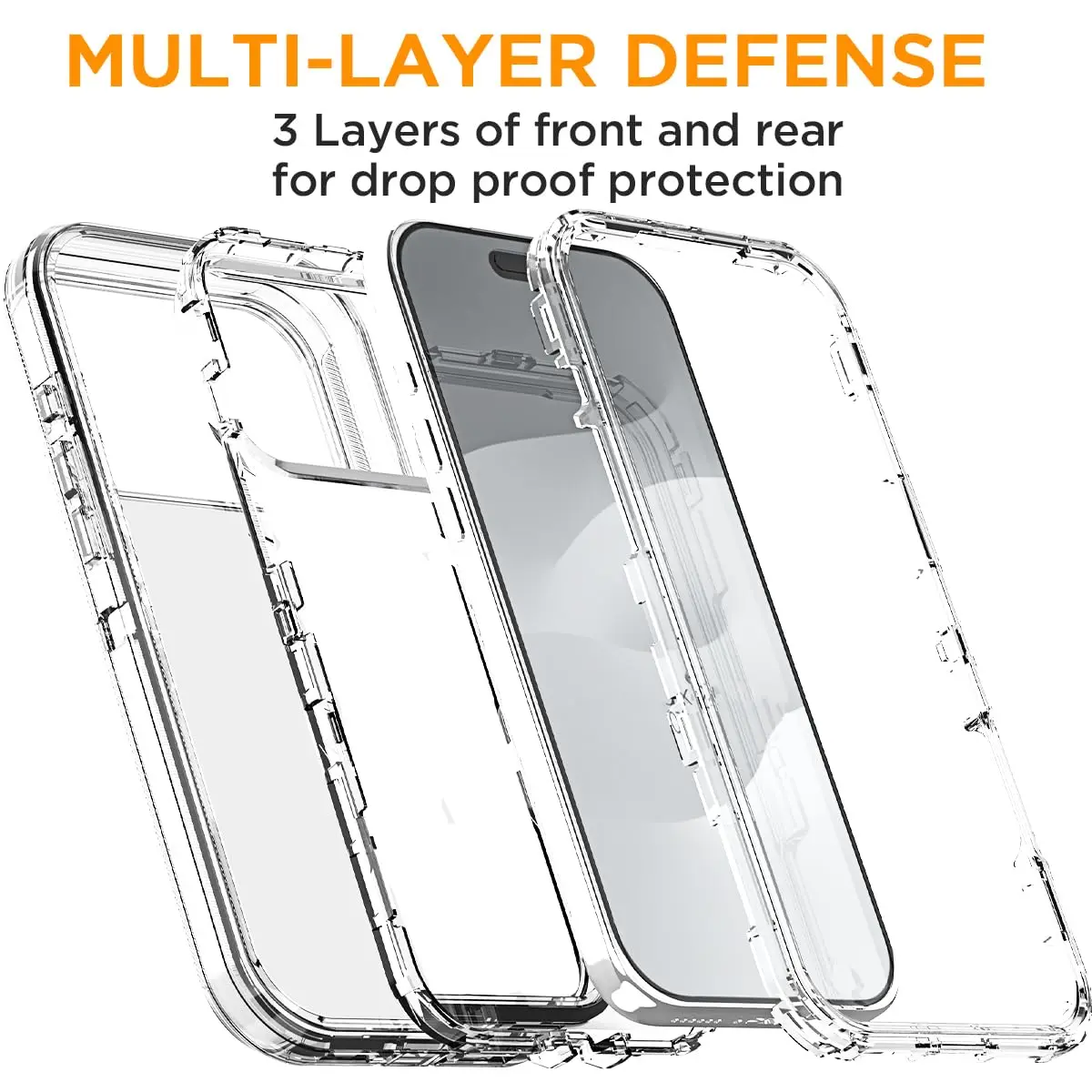 AICase for iPhone 17 Pro Max Case Clear 3 in 1 Heavy Duty Drop Protection 6.3" | Rugged Shockproof Full Body - view 2