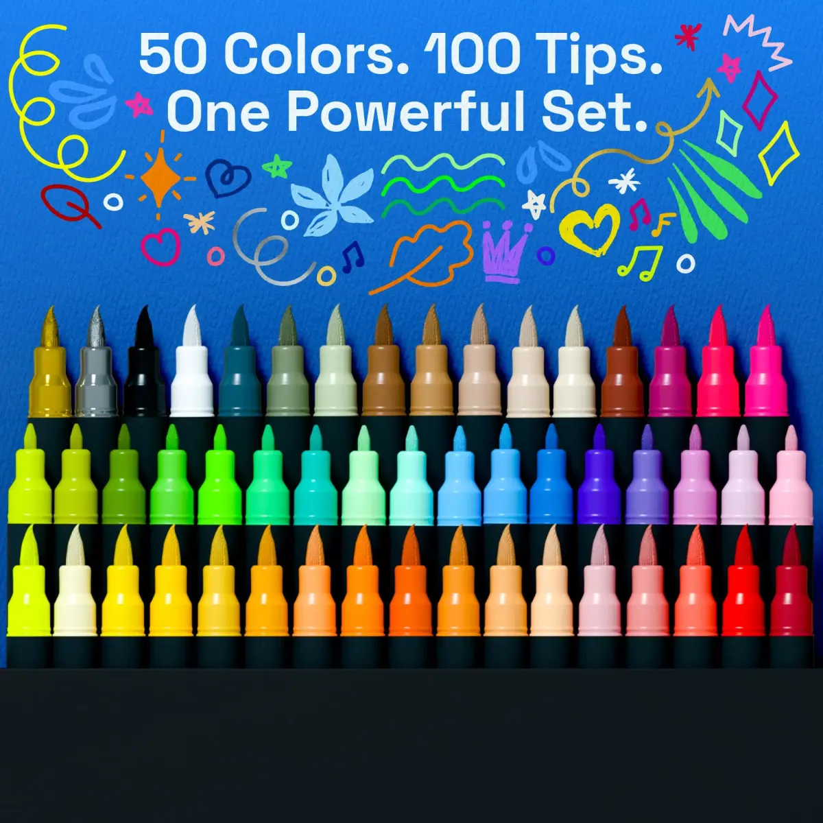 ARTISTRO 50 Acrylic Dual-Tip Glass Marker Pens for Wine Glasses | ASTM D-4236 Certified - view 2
