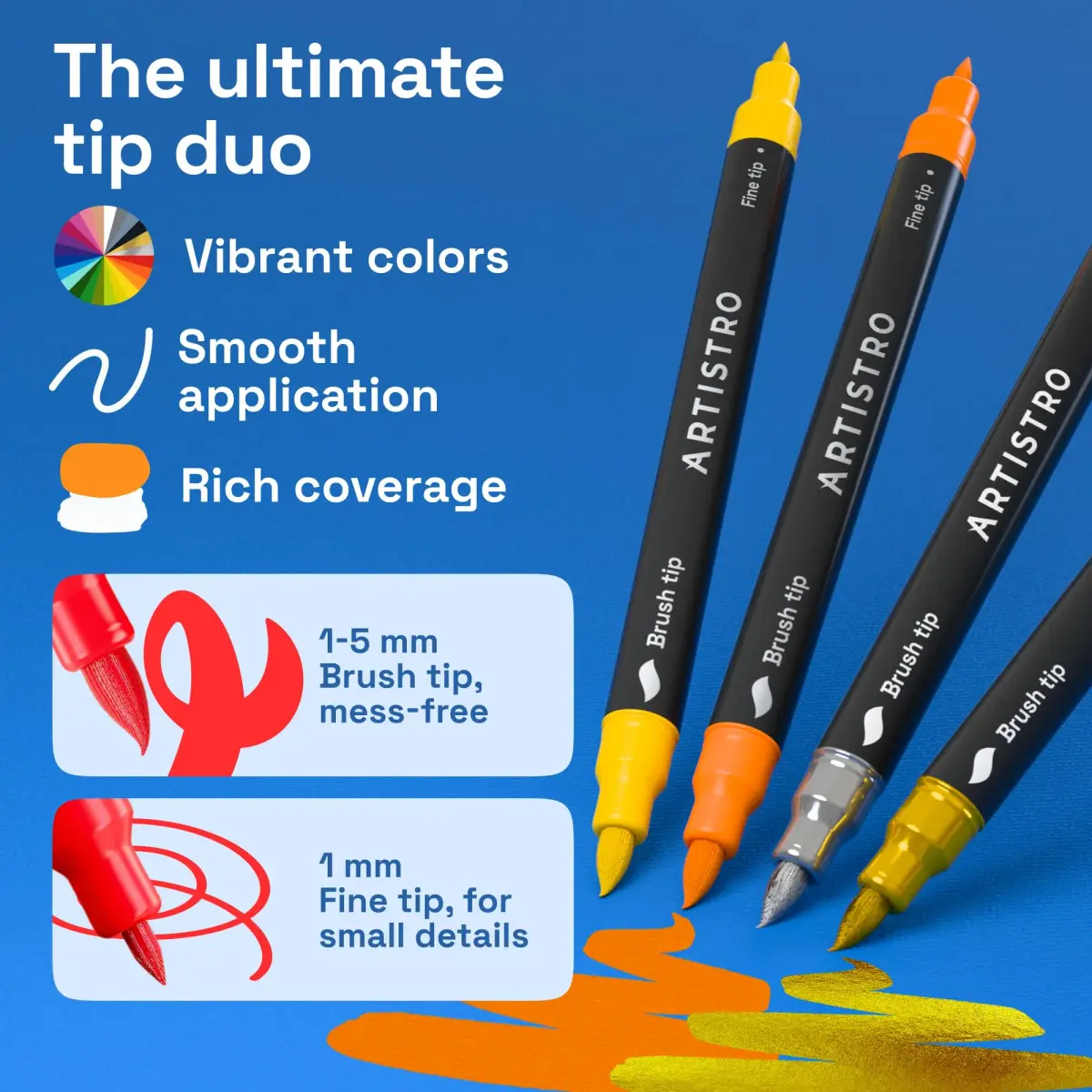 ARTISTRO 150 Acrylic Dual-Tip Glass Marker Pens for Wine Glasses, Tumblers & Ceramics | 150-Count Multicolor Set - view 4