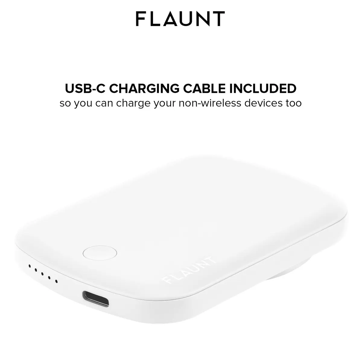 FLAUNT Wireless Power Bank 5000mAh | MagSafe & USB-C Portable Charger with LED Indicator - view 6