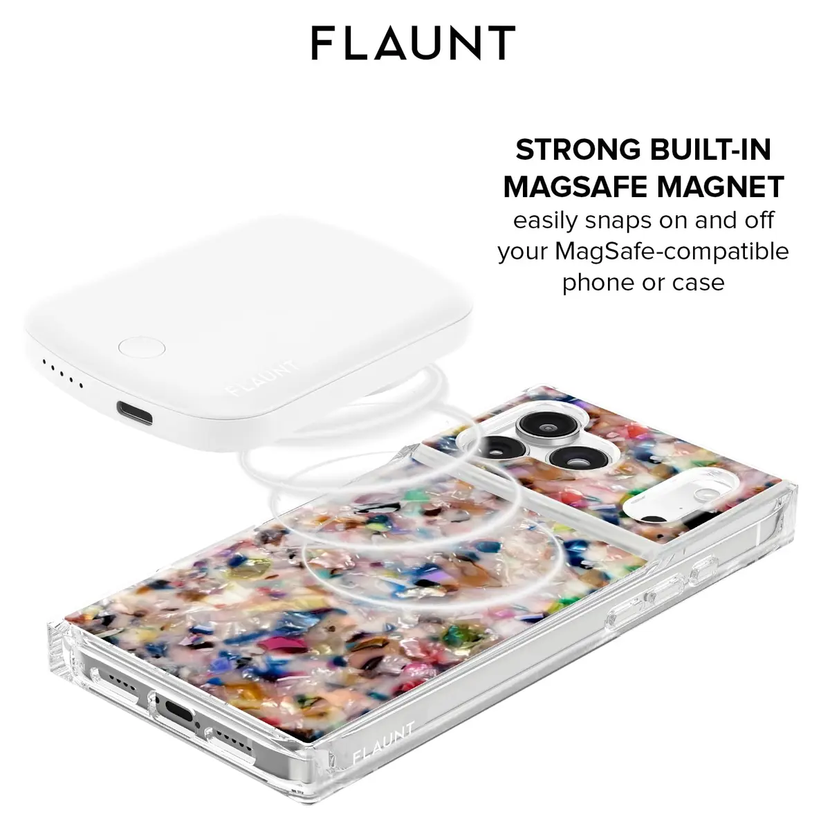 FLAUNT Wireless Power Bank 5000mAh | MagSafe & USB-C Portable Charger with LED Indicator - view 2