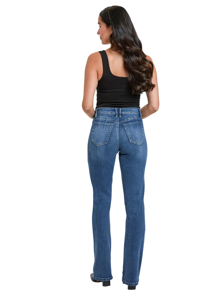 Royalty For Me Women's High Rise Curve Confidence Wannabettabutt Bootcut Jeans | Flattering Fit & Stretch Comfort - view 5