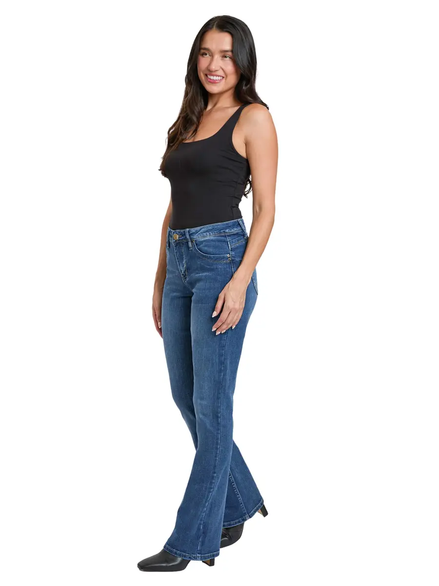 Royalty For Me Women's High Rise Curve Confidence Wannabettabutt Bootcut Jeans | Flattering Fit & Stretch Comfort - view 6