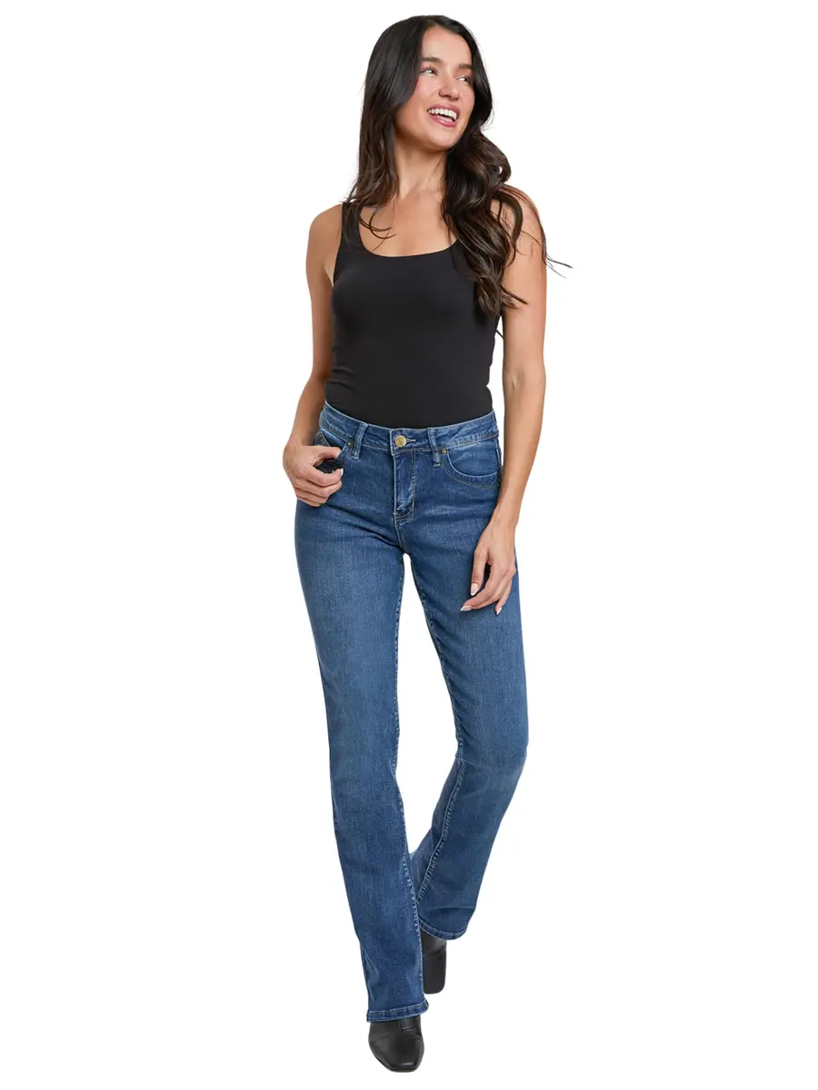 Royalty For Me Women's High Rise Curve Confidence Wannabettabutt Bootcut Jeans | Flattering Fit & Stretch Comfort - view 4
