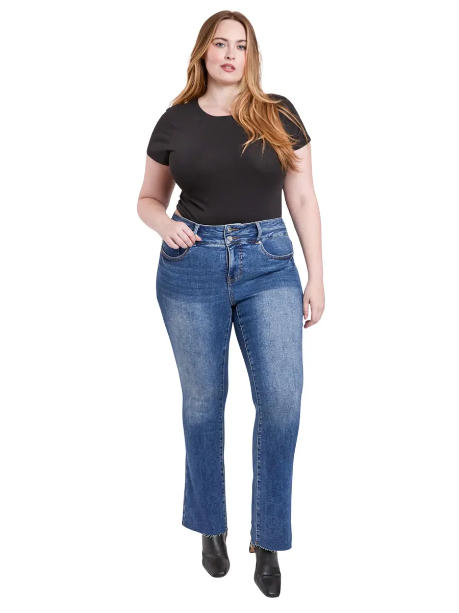 Royalty For Me Women's Plus Premium Stretch High Rise Bootcut Jeans, N Indigo Blue, 14W | Flattering Fit with Flexibility - view 5