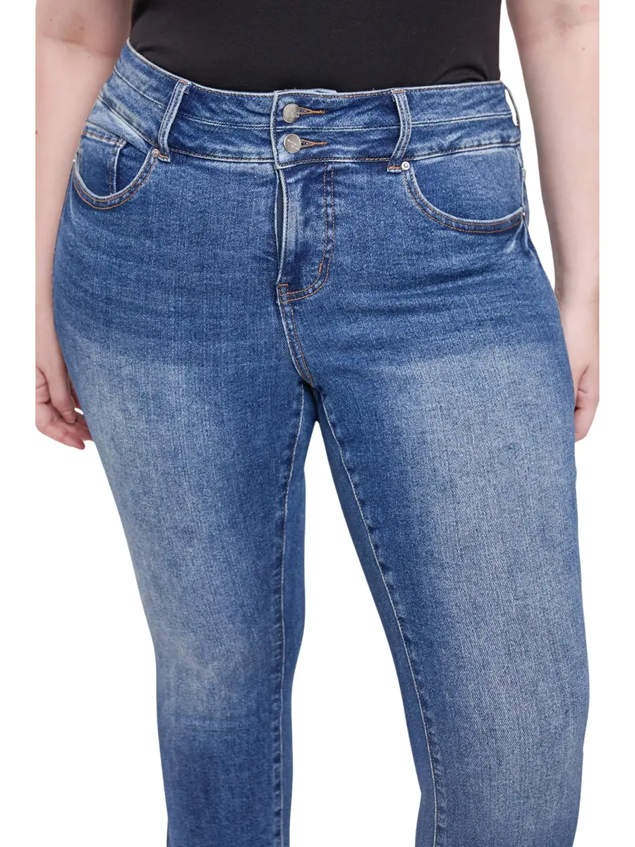 Royalty For Me Women's Plus Premium Stretch High Rise Bootcut Jeans, N Indigo Blue, 14W | Flattering Fit with Flexibility - view 2