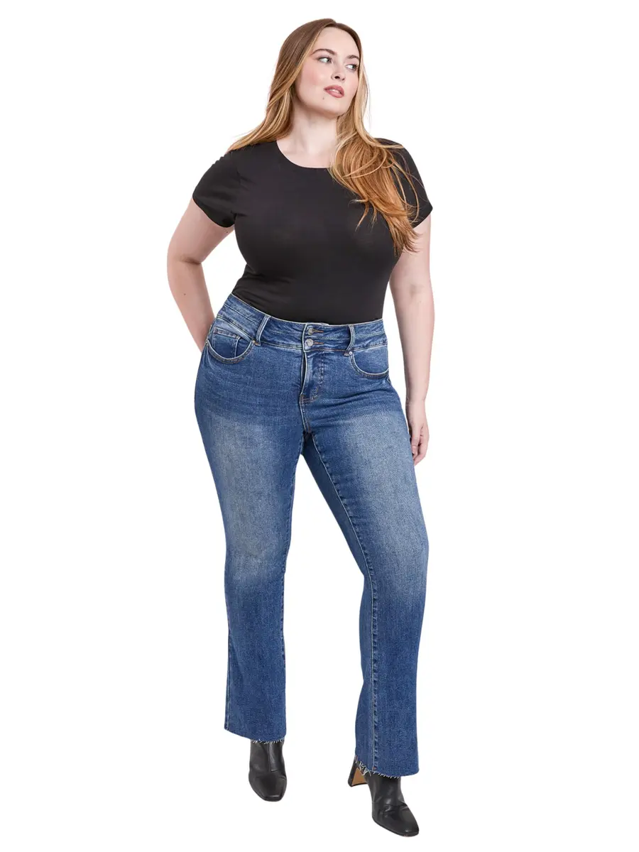 Royalty For Me Women's Plus Premium Stretch High Rise Bootcut Jeans, N Indigo Blue, 14W | Flattering Fit with Flexibility - view 3