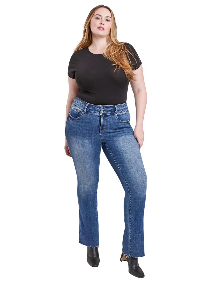 Royalty For Me Women's Plus Premium Stretch High Rise Bootcut Jeans, N Indigo Blue, 14W | Flattering Fit with Flexibility - view 4