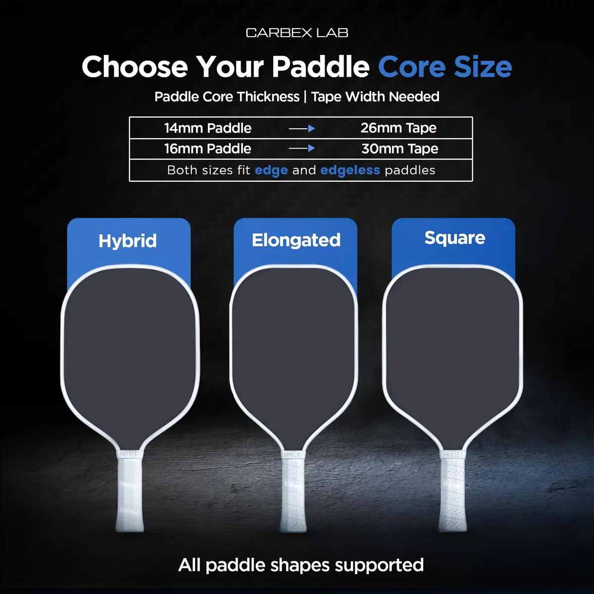 Carbex Lab Pickleball Edge Guard Tape – Carbon Silver – 30mm Width for 16mm Paddle | Lightweight, Durable Shield - view 5