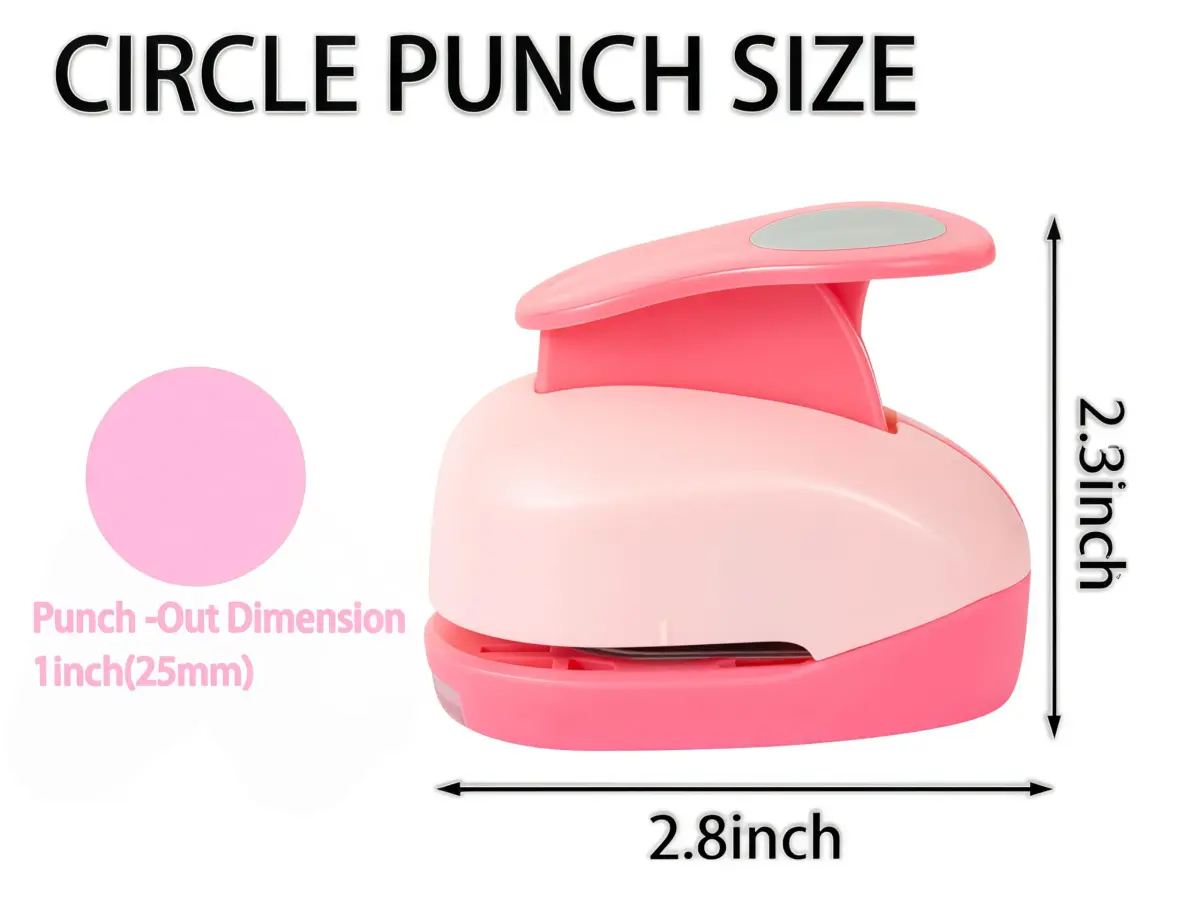 QIQQIKIN 1-Inch Circle Paper Punch Pink | Heavy Duty Craft Tool for Scrapbooking, Card Making, Gift Tags, Invitations - view 4