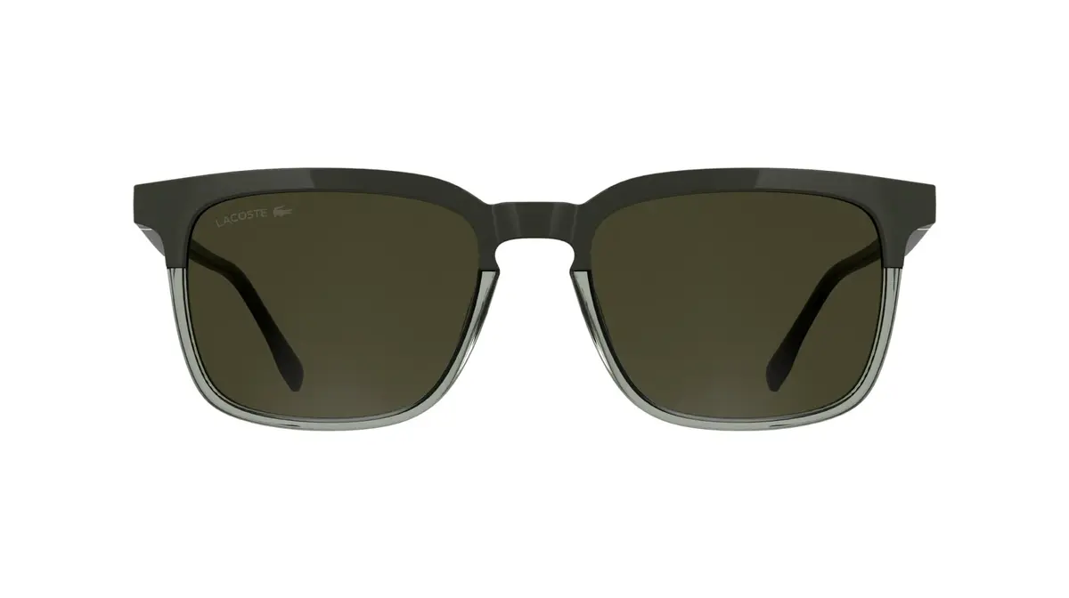 Lacoste Men's Sunglasses L6074S - Taupe/Transparent Taupe with Solid Khaki Lens | Geometric, Modern, RXable - main product image