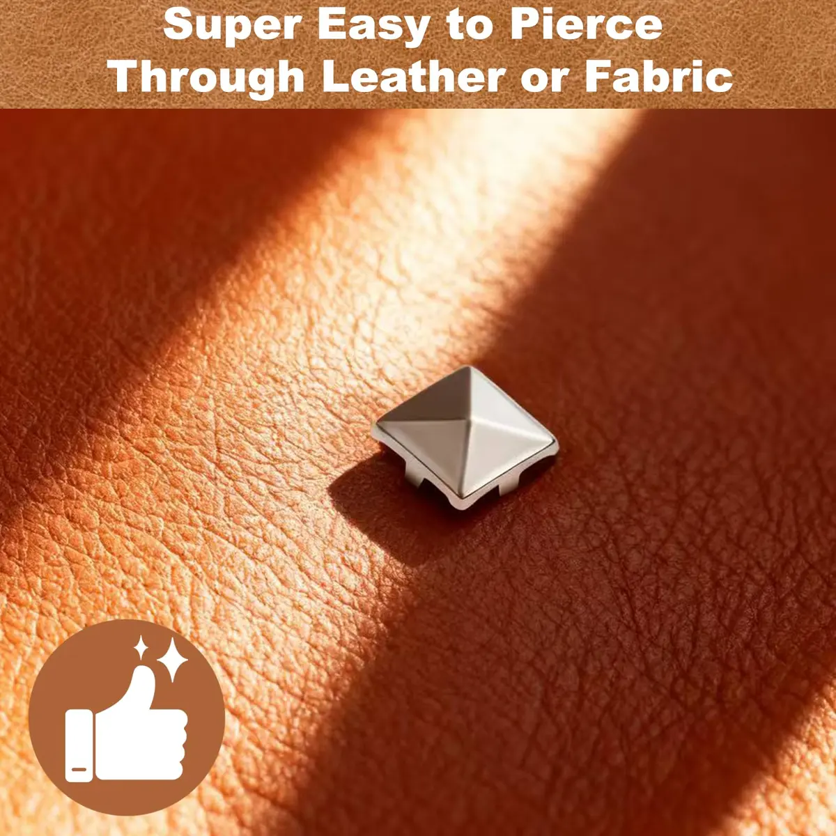XIAEQOH 500PCS 10mm 4-Prong Square Spikes | Silver Metal Pyramid Studs for Crafts & Clothing - view 4