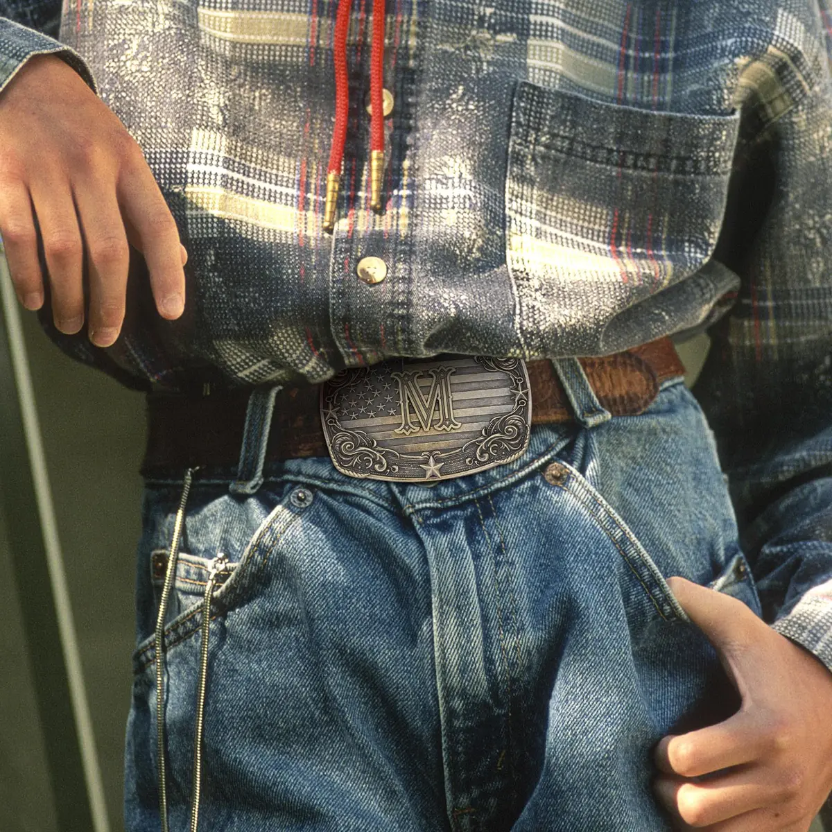Flipslo Western Belt Buckle for Men Women Vintage Initial Letter M Cowboy Belt Buckle Texas Rodeo Buckle hebillas vaqueras para hombre - view 7