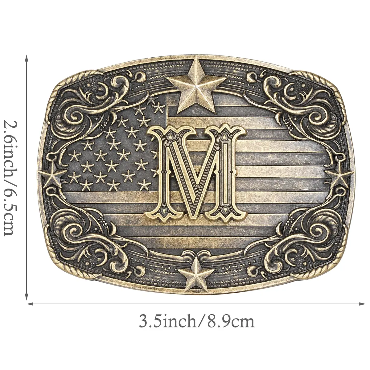 Flipslo Western Belt Buckle for Men Women Vintage Initial Letter M Cowboy Belt Buckle Texas Rodeo Buckle hebillas vaqueras para hombre - view 2