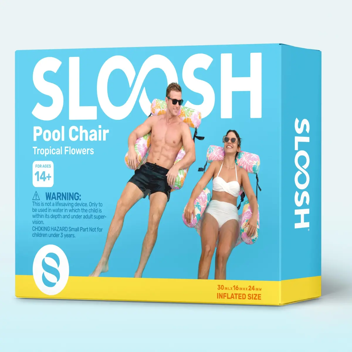 Sloosh Inflatable Pool Floats Lounge Chairs 2-Pack | 113 kg (250 lb) Weight Capacity - view 8