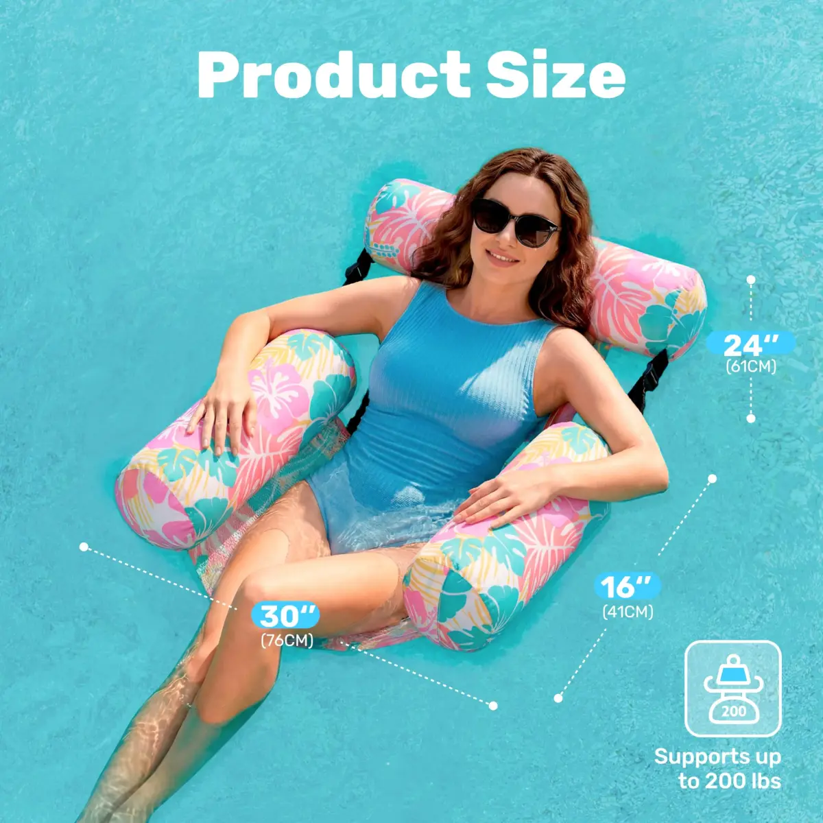 Sloosh Inflatable Pool Floats Lounge Chairs 2-Pack | 113 kg (250 lb) Weight Capacity - view 4