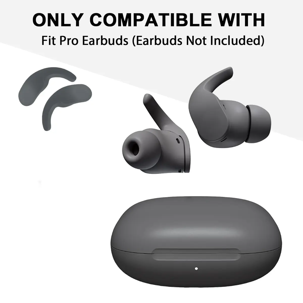 Adhiper Fit Pro Ear Hook Wingtips for Beats Fit Pro Earbuds (Left & Right Sage Gray) | Silicone Replacement - view 2