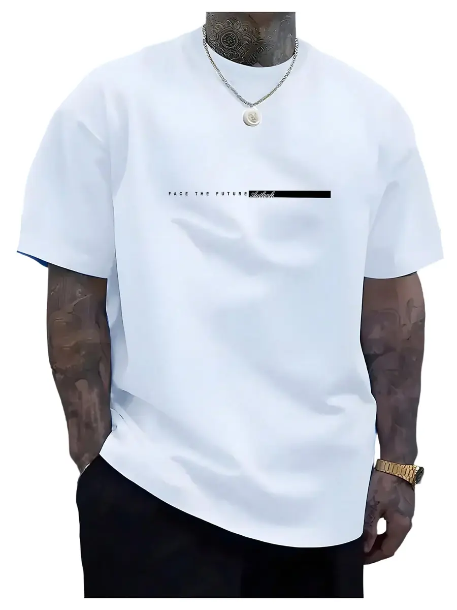 Verdusa Oversized Graphic T-Shirt White Large | Casual Streetwear for Men - main product image
