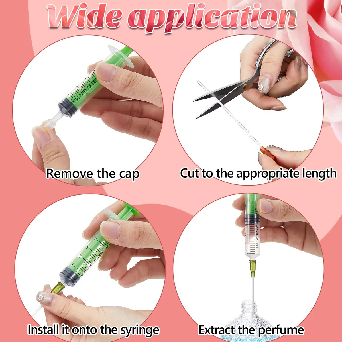 Geiserailie 6 Pcs Perfume Syringe Extractor 5ml 10ml Rainbow | Decant Kit for Perfumes & Liquids - view 5