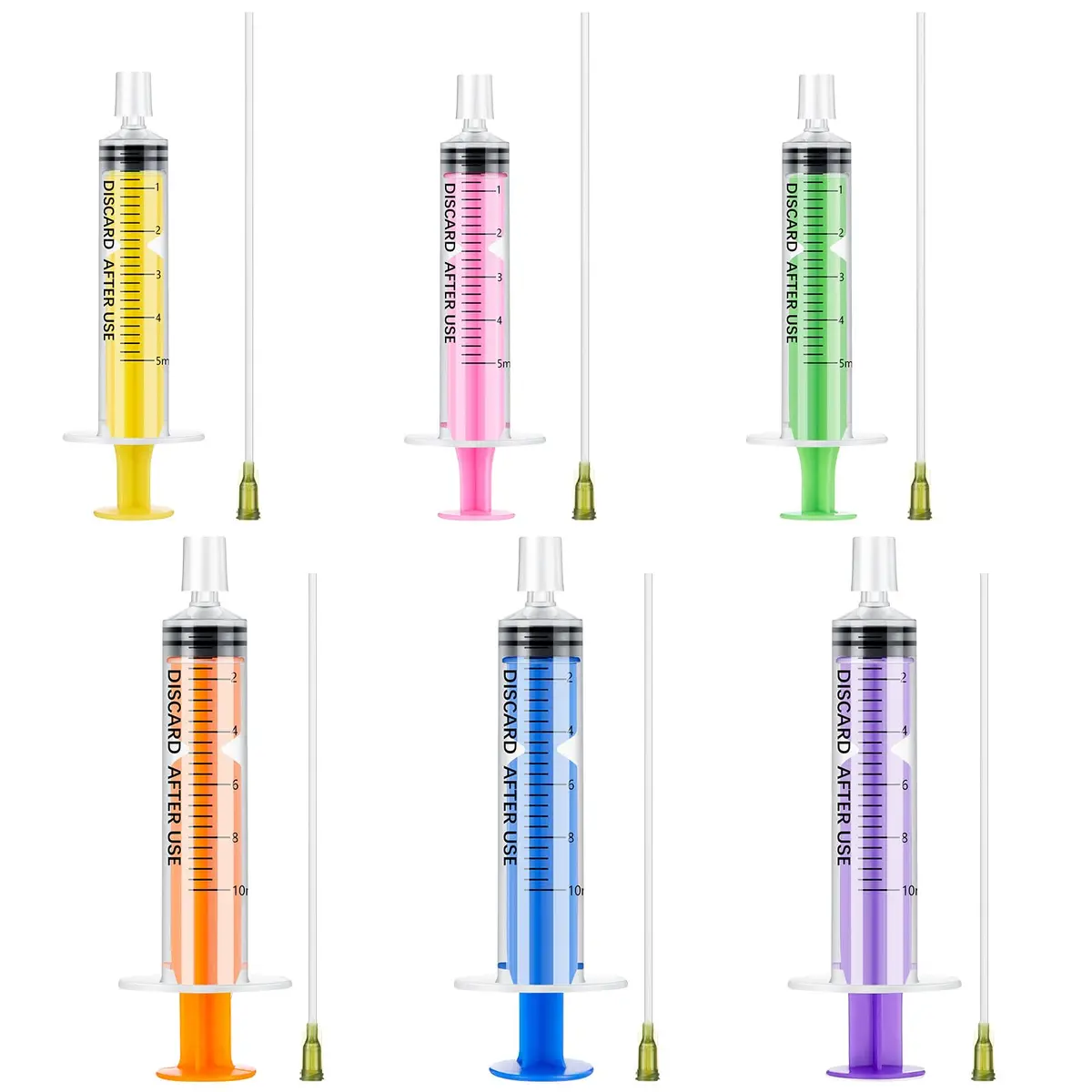 Geiserailie 6 Pcs Perfume Syringe Extractor 5ml 10ml Rainbow | Decant Kit for Perfumes & Liquids - main product image