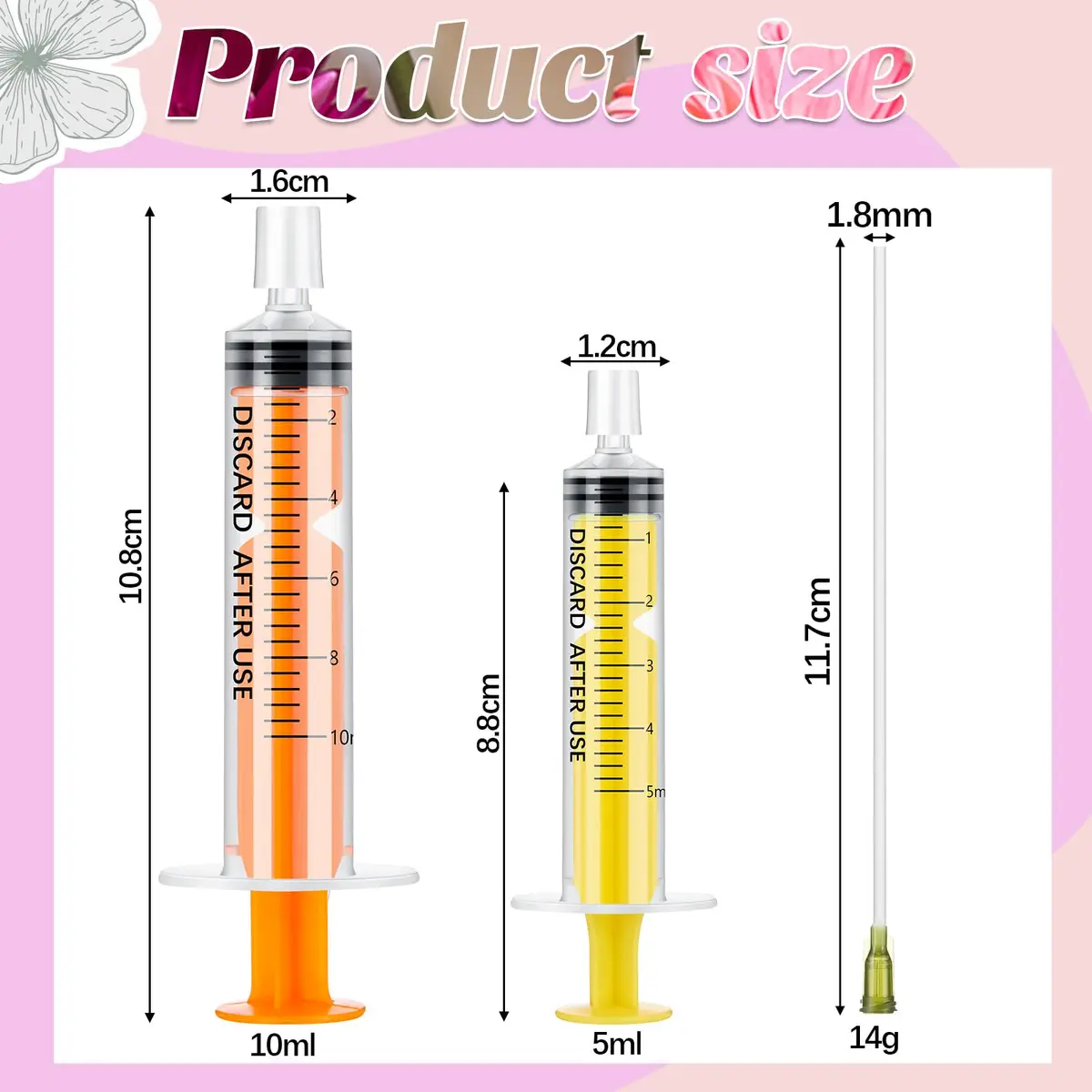 Geiserailie 6 Pcs Perfume Syringe Extractor 5ml 10ml Rainbow | Decant Kit for Perfumes & Liquids - view 2