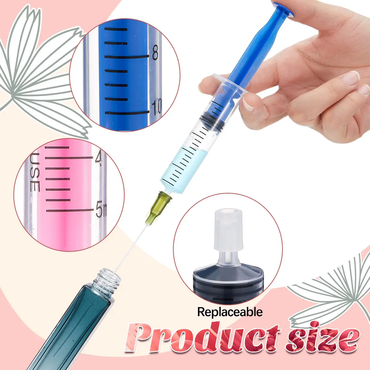 Geiserailie 6 Pcs Perfume Syringe Extractor 5ml 10ml Rainbow | Decant Kit for Perfumes & Liquids - view 3