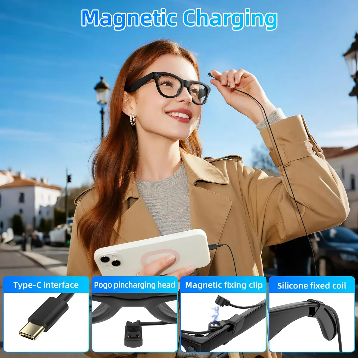 HIBLOKS Magnetic USB-C Charging Cable for Ray-Ban Meta & Oakley HSTN | Fast Magnetic Charging, 3.9ft, Durable TPE/TPU - view 5
