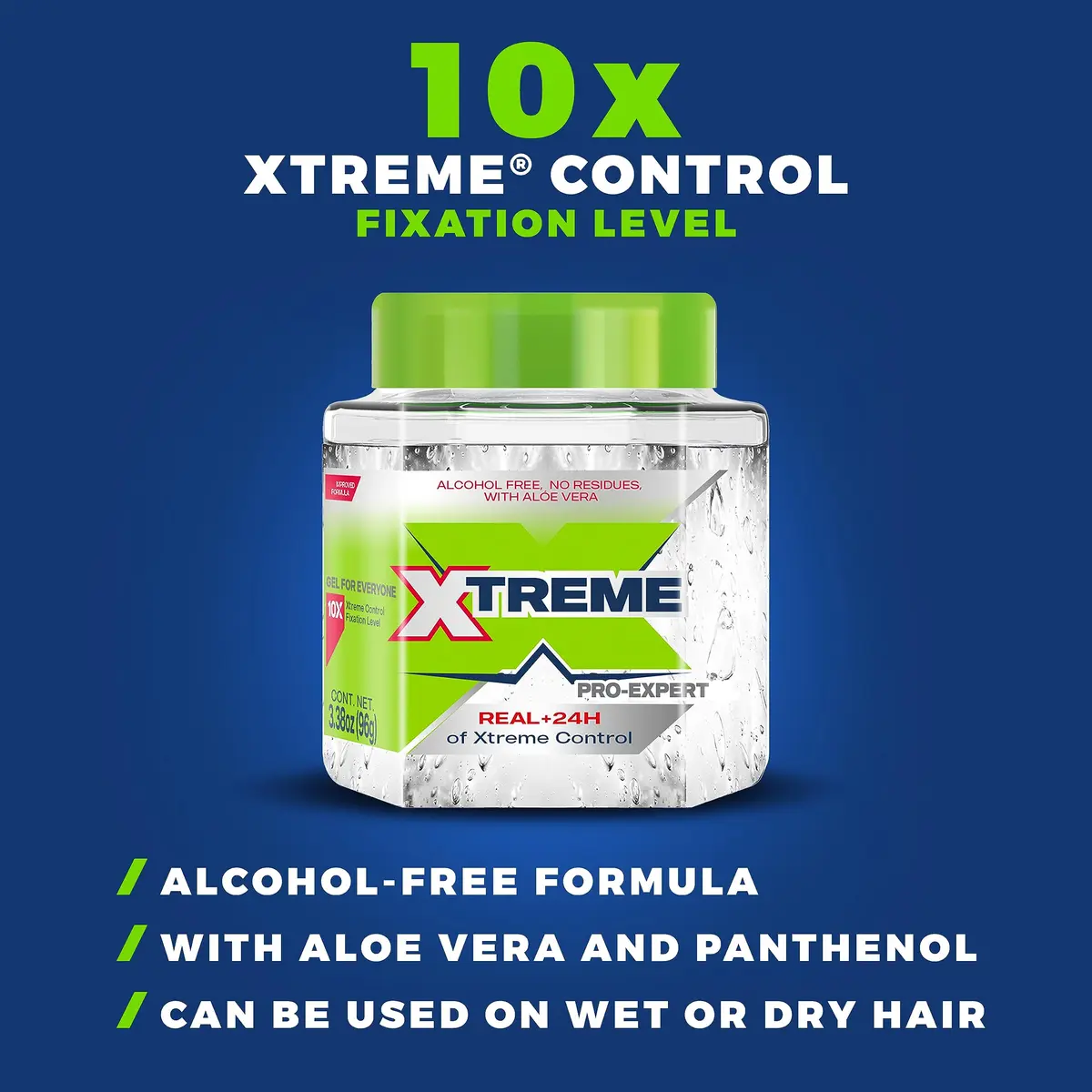 Xtreme Pro-Expert Hair Styling Gel - Clear, 24-Hour Hold, 6 Pack, 3.38 oz | Dependable Control & Shine - view 3