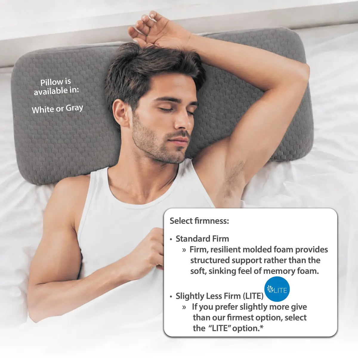 Therapeutica Ergonomic Cervical Pillow for Neck Pain Relief | Firm Molded Foam Support for Back & Side Sleepers - view 6