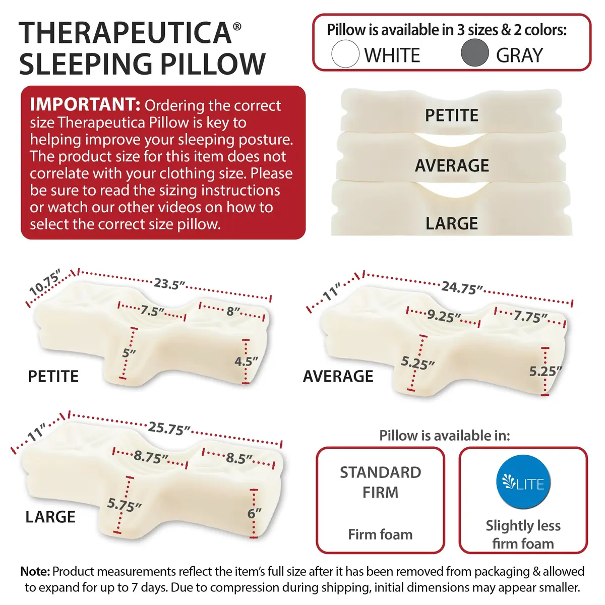 Therapeutica Ergonomic Cervical Pillow for Neck Pain Relief | Firm Molded Foam Support for Back & Side Sleepers - view 8