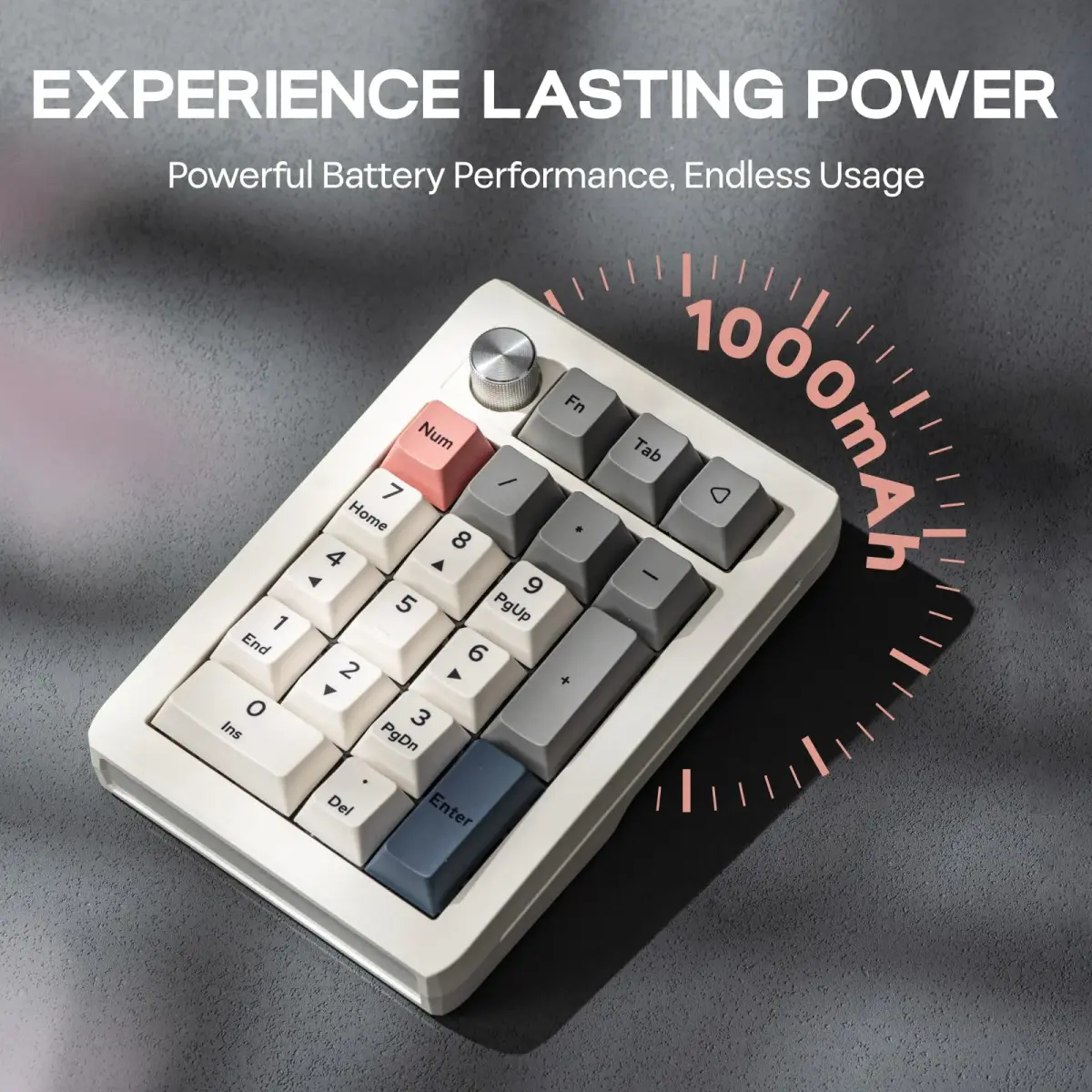 EPOMAKER EK21 VIA Gasket Number Pad with Knob, 20 Keys, 1000mAh Battery | PC Gaming Numpad for Windows & Mac - view 7