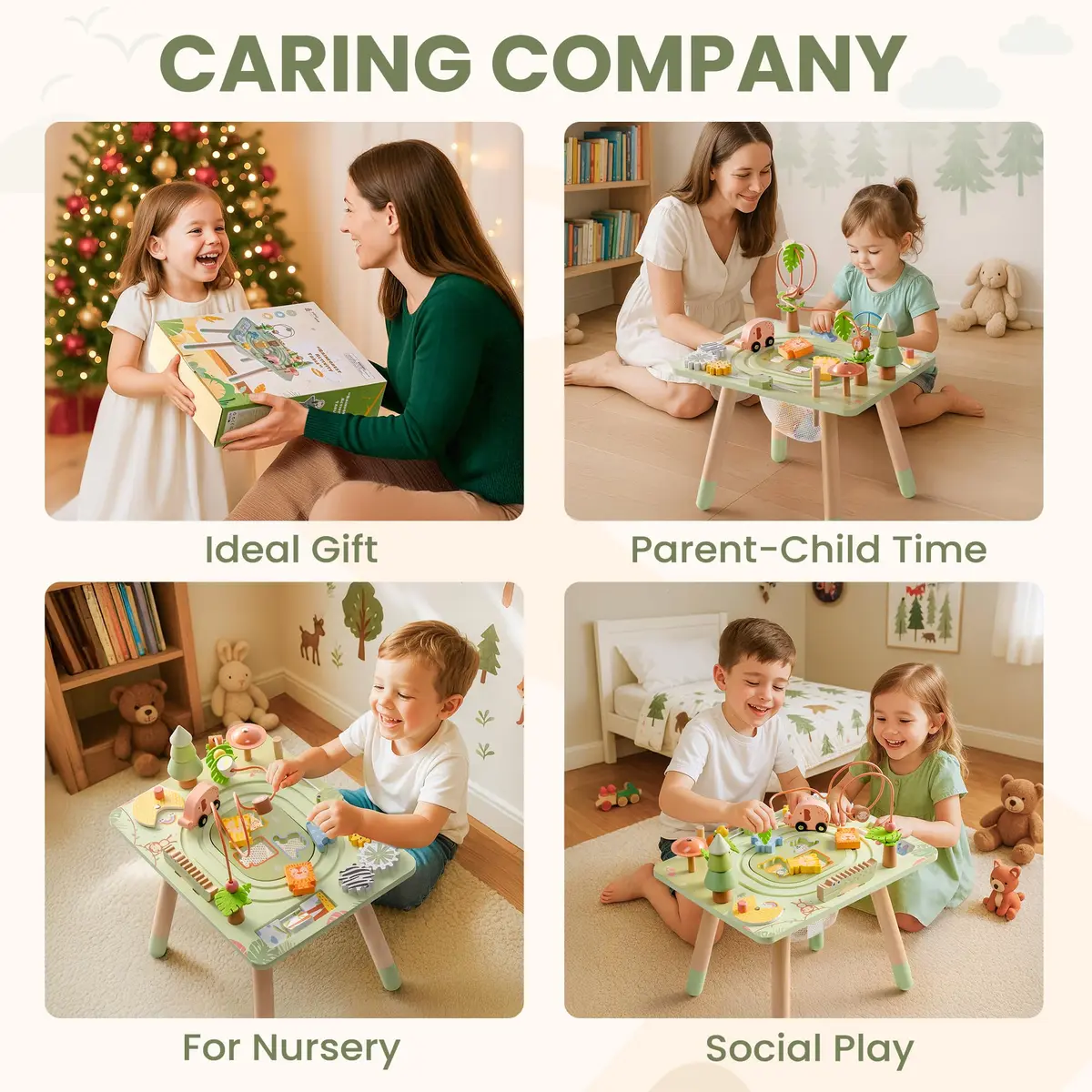 ROBUD Rainforest Activity Table Wooden Montessori Learning Toy 102 cm (40.16 in) | ASTM-Tested Educational Gift for Toddlers - view 7