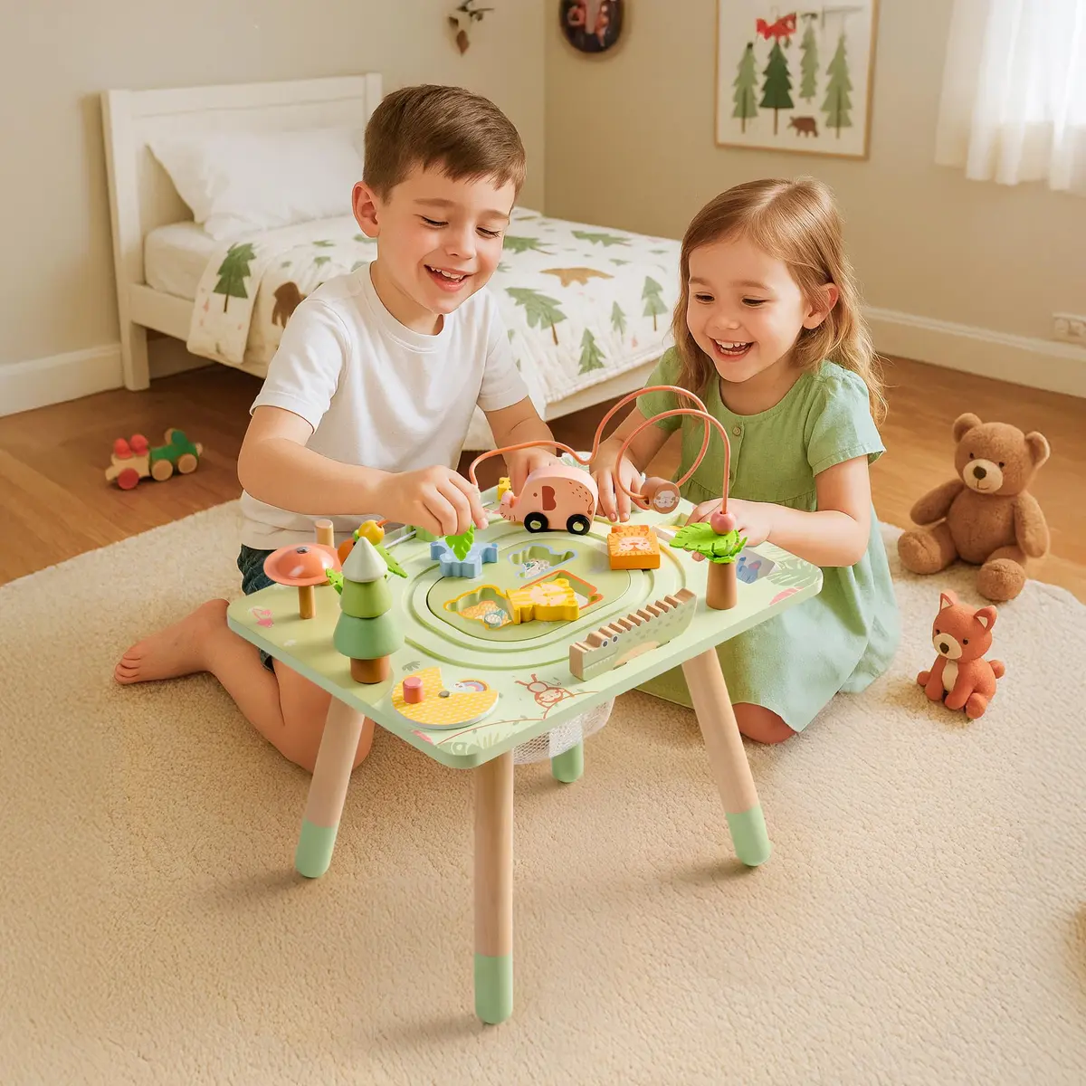 ROBUD Rainforest Activity Table Wooden Montessori Learning Toy 102 cm (40.16 in) | ASTM-Tested Educational Gift for Toddlers - view 9