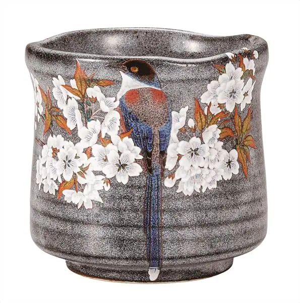 ナカマル Big Bath Cup with Sakura Bird | Traditional Kutani Ware Tea Cup, 240ml, Reusable Porcelain - main product image