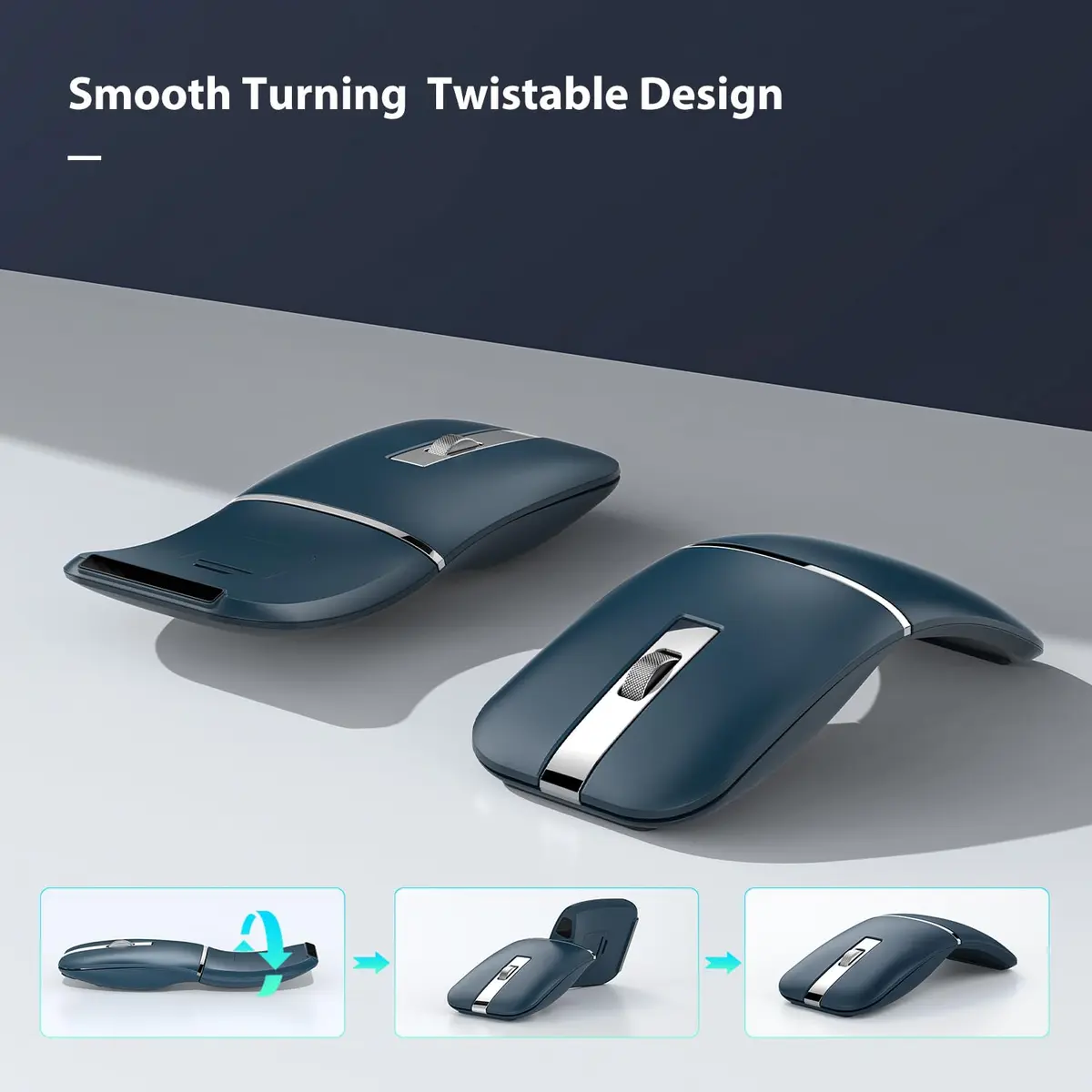 NYIEFADA Bluetooth Wireless Arc Travel Mouse 2.4G & Bluetooth 5.0 | Foldable, Rechargeable, Multi-Device - view 2