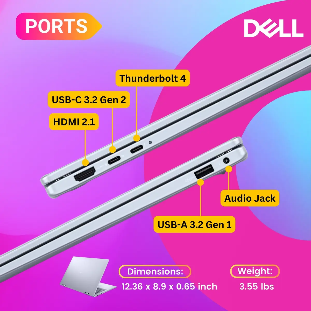 Dell 14 Plus 2-in-1 AI Ready Laptop 14 inch 2K Touchscreen | Core Ultra 7, 16GB DDR5, 1TB SSD - view 6