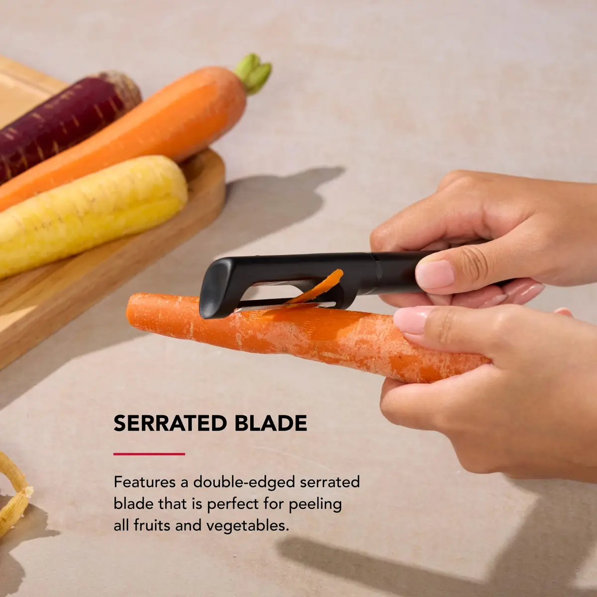 KitchenAid Vegetable Peeler with Serrated Blade & Protective Cover | 19.9 cm (7.9-Inch) - view 3