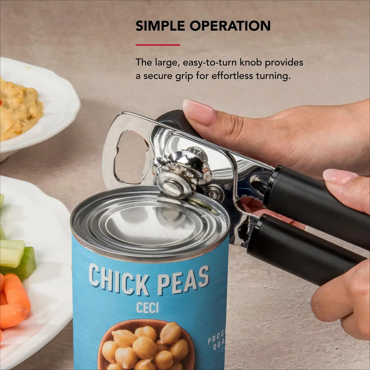 KitchenAid Multifunction Can Opener | Stainless Steel, 8-Inch, Ergonomic Handles for Effortless Use - view 4