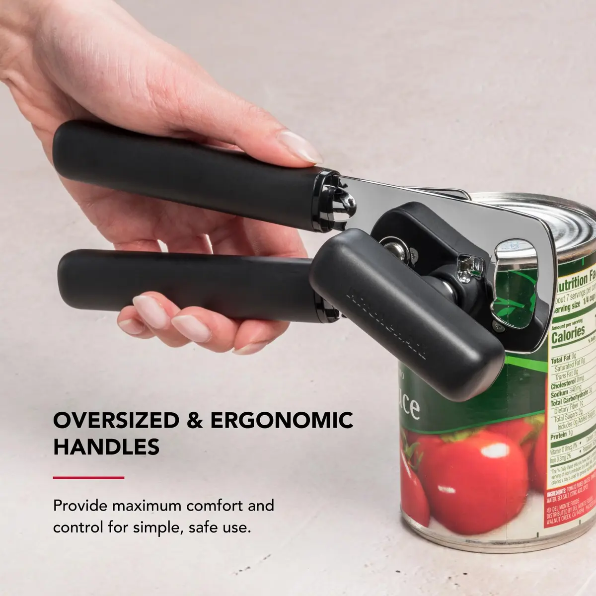 KitchenAid Multifunction Can Opener | Stainless Steel, 8-Inch, Ergonomic Handles for Effortless Use - view 5