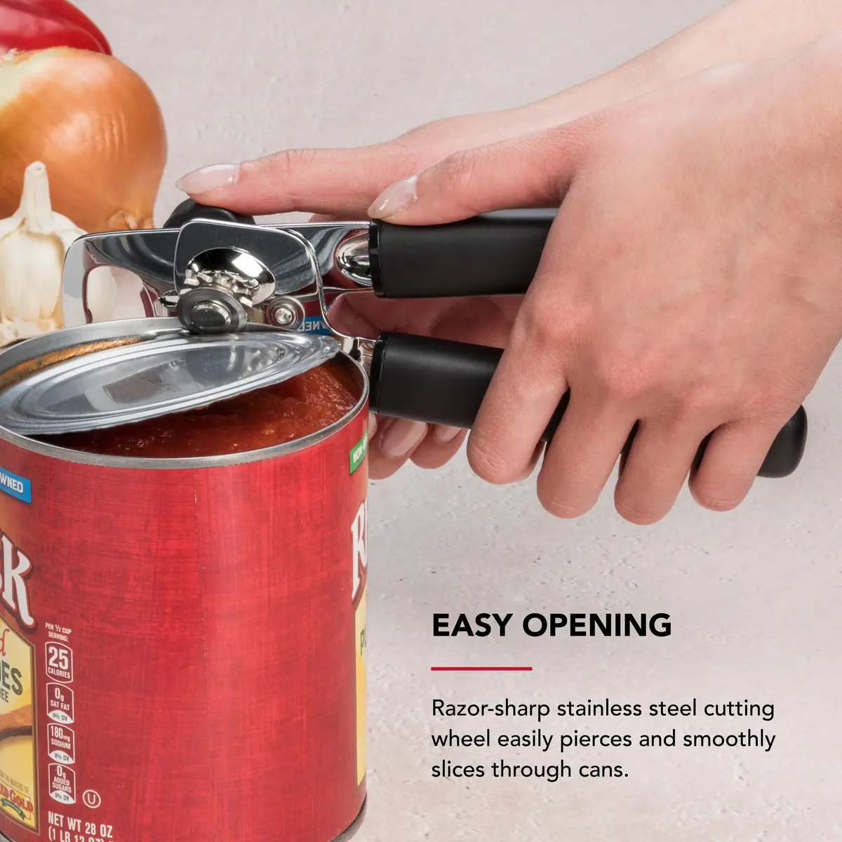 KitchenAid Multifunction Can Opener | Stainless Steel, 8-Inch, Ergonomic Handles for Effortless Use - view 3