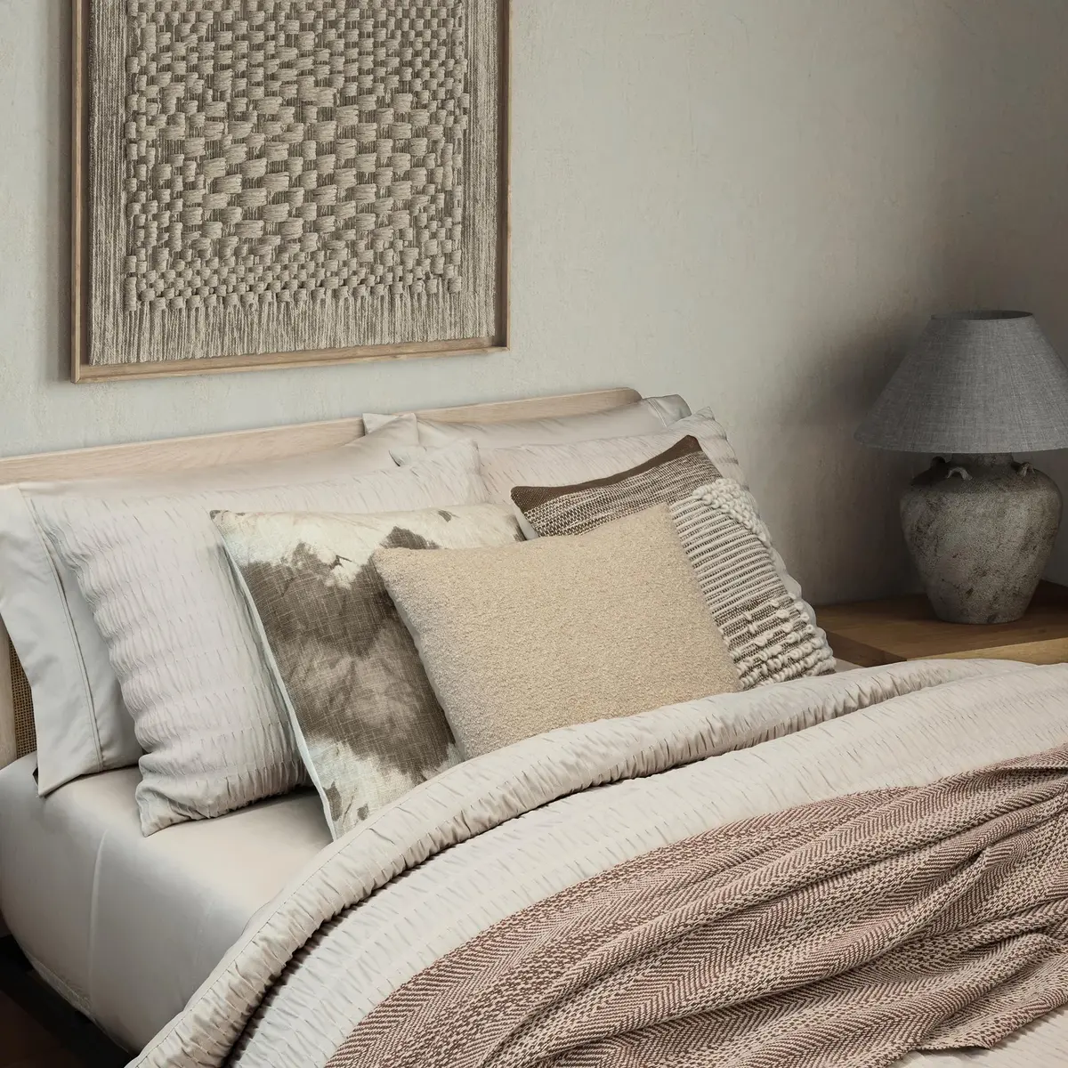 indigo road Ember Cotton Rich Boucle Throw Pillow 20" W x 20" L | Luxurious Cotton Blend - view 4